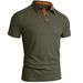Monochrome Man- Summer Ice Feel Men's Short Sleeve Turn-Down Collar Color Block Button European And American_viptrois.com