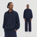 Autumn And Winter 430G Semi-open Lapel Sweater Men's Loose Top Terry Fleece Warm Retro Men's Simple Coat_viptrois.com
