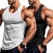 Men's Gym Training Vest American Style Quick Drying Elastic Muscle Aesthetic Racerback Two Piece Pack_viptrois.com