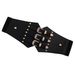 Punk Versatile Women's Rivet Elastic Waistband Decorative Waist Cincher Wide Belt For Dresses_viptrois.com