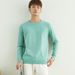 1 Autumn Winter Men's Crew Neck Sweater Pullover V-Neck Loose Plus Size Long Sleeve Knitte Base Shirt Inner Wear_viptrois.com
