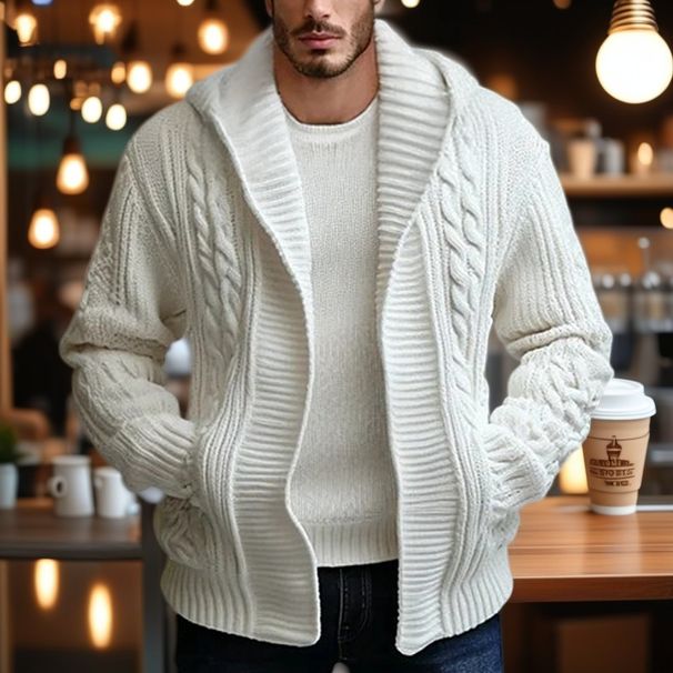 Pulse Cross-Border Fashion European And American Men's Twisted Cardigan Knitted Jacket Casual Hooded Knitwear SY0022_viptrois.com