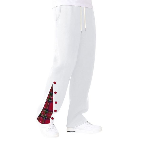 Men's Clothing Plus Size Men's Straight Leg Pants Long Casual Sports Jogging Sweatpants Button Up Basketball Style Autumn Winter_viptrois.com