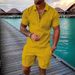 Men's Clothing Printed Polo Shirt Set Lapel Collar Short Sleeve Pullover Casual T Shirt_viptrois.com