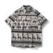 Men's Clothing Casual Printed Short Sleeved Shirt Beach Style Ice Silk Drape Loose Shirt_viptrois.com
