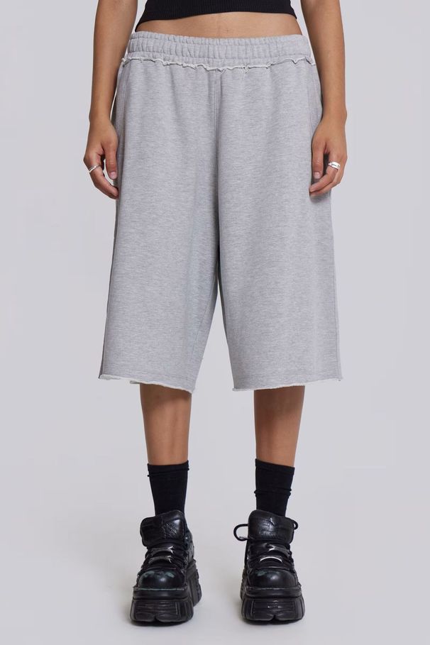 Unisex Clothing Breathable Casual Jaded Retro Street Fashion Brand Raw Edge Gray Loose Straight Casual Pants Cropped Pants Unisex_viptrois.com