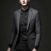 Modern Men's Business Casual Wool Blend Checkered Blazer - Slim Fit Single Breasted Suit Jacket For Office & Leisure_viptrois.com