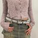 American Western distressed studded butterfly embossed belt, versatile and delicate Y2K style spicy girl belt_viptrois.com