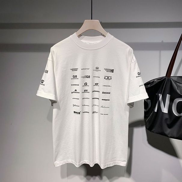 2025 New Trend Fashion Letter Printing Men's Short-sleeved T-shirt Summer Loose Round Neck Casual Half-sleeved Top_viptrois.com