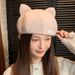 Cute Playful Ear Cat Personality Trend Beret Korean Version Casual Versatile Round Top Large Head Circumference Slimming_viptrois.com
