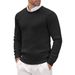 Men's Ribbed Cable Knit Sweater – Slim Fit Crew Neck Pullover With Stretch Fabric, Winter Casual Office Wear_viptrois.com