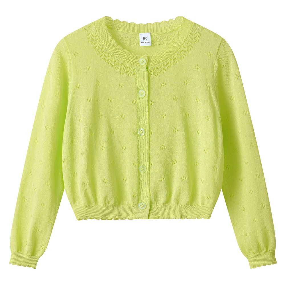 Korean Style Imitation Linen Children's Hollow Sweater Jacket Short Top Summer Sun Protection Air Conditioning Shirt Girls Knitted Cardigan Thin_viptrois.com