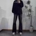 Black Micro Flared Jeans For Men In Autumn, Slim Straight Leg, Cool And High-End Pants, American High Street Pants_viptrois.com