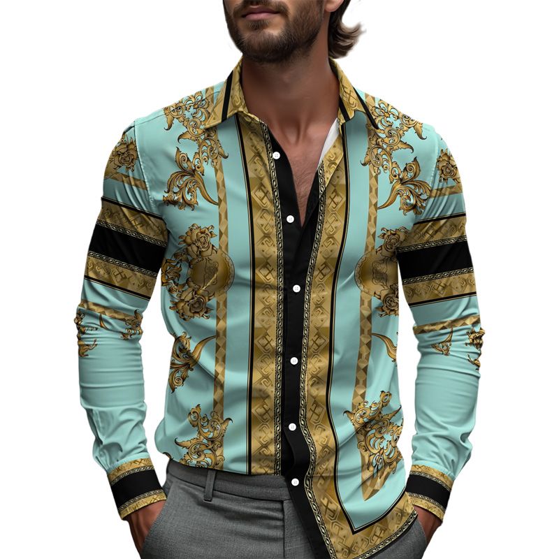 Trendy Light Luxury Mens Shirt Spring Single Breasted Lapel Design New Daily Fashion Casual Loose Comfortable Business Shirts_viptrois.com