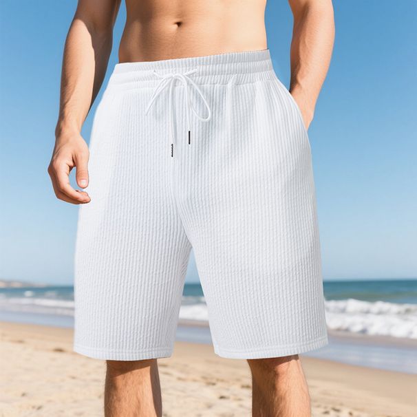 Men's Summer Heavy Double Line Jacquard Leisure Sports Pants Trendy Beach Shorts For Styles_viptrois.com
