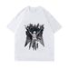 Wind Statue Printed Short Sleeve Men's Hip Hop Street Dark Gothic Couple T-shirt Top_viptrois.com