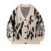 Men's Clothing Street Hip Hop Style Sweater For Men Autumn/Winter Streetwear Colorblock Knit Cardigan - Oversized Hip-Hop Open Front Sweater_viptrois.com