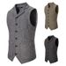 Men's Herringbone Single-breasted Vest Men's Suit Vest_viptrois.com