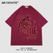 Men's Clothing Washed Retro Hip Hop Print Loose Five Point Sleeve T Shirt_viptrois.com