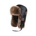 Trapper Hats Fur hat men's winter vintage Lei Feng hat ear protection against wind and cold riding head round locomotive hat_viptrois.com