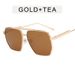 Metal double beam sunglasses square pilot style thin frame sunglasses Korean sunglasses for women and men_viptrois.com