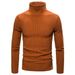 Men's Slim Fit High Neck Sweater – Korean Style Stretch Knit Pullover For Autumn & Winter (M-XXXL) – Breathable Polyester Blend Casual Turtleneck_viptrois.com