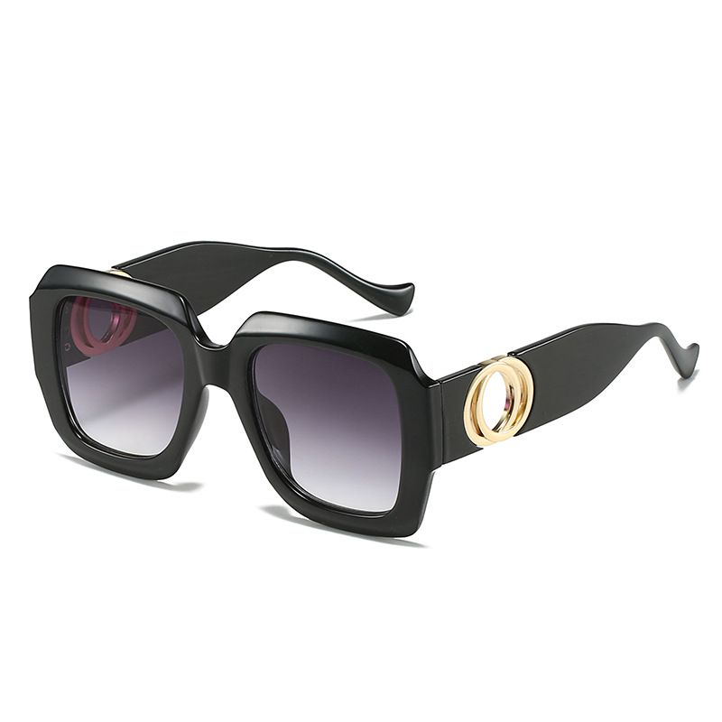Women's Glasses New Square Frame Sunglasses Fashion Large Frame Color Matching Glasses Internet Celebrity Two Circle Sunglasses For Women_viptrois.com