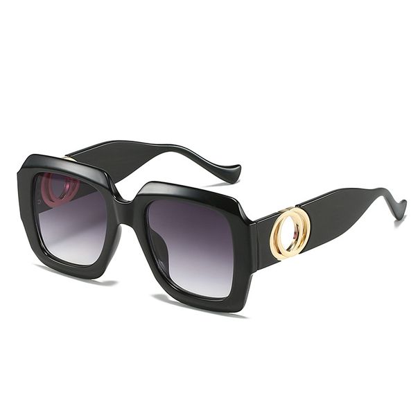 Women's Glasses New Square Frame Sunglasses Fashion Large Frame Color Matching Glasses Internet Celebrity Two Circle Sunglasses For Women_viptrois.com