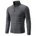 Loom Foreign Trade Half Turtleneck Sweater For Men, Autumn And Winter Solid Color Thick Stand Collar Slim Fit Zipper Knitted_viptrois.com