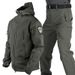 Men's Shark Skin Tactical Softshell Jacket & Pants Set – Winter Waterproof Camo Training Suit With Fleece Lining_viptrois.com
