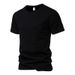 Kurzarm-Basic-Top Für Herren, Lässig, 100 % Baumwolle, Normale Passform, O-Ausschnitt, T-Shirts, Schwarz, Weiß, Marinegrau_viptrois.com