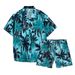 Men's Clothing Printed Beach Suit Men's Handsome Trendy Short Sleeved Shirt Shorts Large Size Floral Shirt Men's Two Piece_viptrois.com