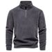 Pure Clothing Autumn Winter New Stand Collar Half Zipper Long Sleeve Sweatshirt Cross-border Trendy Casual Solid Color Men's_viptrois.com