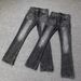 American-style Deconstructed Black Gray Pattern Clean-fit High Street Style Washed Straight-leg Jeans With A Vintage_viptrois.com