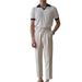 British Retro Jacquard Knit Polo Shirt - Men's V-Neck Business Casual Shirt With Elastic Slim Fit (Summer Collection)_viptrois.com