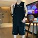 Casual Sports Suit Men Summer Sleeveless T-Shirt Vest Shorts Two-Piece Set For Teen Boys Ice Silk Cool Basketball Outfit_viptrois.com