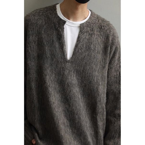 Loom Loom American Style V-Neck Seahorse Wool Sweater For Men, Autumn And Winter Korean Style, Casual Pullover Knitted Sweater,_viptrois.com