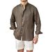 Men's Clothing Commuting Light Mature Casual Breathable P Shirt Versatile Vacation Stand Up Collar Shirt_viptrois.com