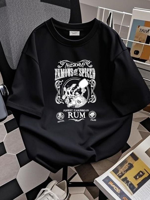 Alestorm Famous Ol Spiced Rum T Shirt Men's And Women's Sizes Bma 102 Top For Everyday Wear Slightly Fashion Breathable Casual Versatile Stylish_viptrois.com