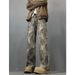 Couple Pants, American High Street Washed Distressed Tie Dye Jeans, Men's Spring And Summer Straight Leg Micro Flared_viptrois.com