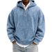 Men's Vintage Washed Hooded Half-Zip Sweatshirt - Casual Pullover With Relaxed Fit Comfortable Cotton Blend Multiple Colors Sizes For Urban Streetwear_viptrois.com