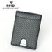 Men's Wallet Card Cases Men's Carbon Fiber Textured Dollar Wallet, Hot Selling Short Cowhide RFID Anti Theft Wallet_viptrois.com