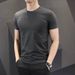 Men's Clothing Short Sleeved T Shirt Slim Fit Bottoming Shirt Large Size Small Shirt Inner Wear Pure White Half Sleeved T Shirt_viptrois.com