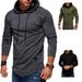 Men's New Sports Sweater Men's Casual Men's Pleated Solid Color Hooded Sweater_viptrois.com