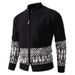 Men's Clothing Knit Cardigan Sweater With Jacquard Pattern, Thickened Oversized Open Front Pullover, Casual Loose Fit Long Sleeve Coat_viptrois.com
