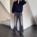Men's Clothing Retro Vintage Washed Black 646 Flared Jeans_viptrois.com