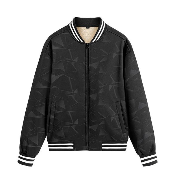 Men's Oversized Streetwear Jacket - Korean Style Thickened Fleece Lined Windbreaker (Black/Navy/Brown, EU S-XXXL)_viptrois.com