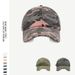 Original 3D Embroidered Lettering Baseball Cap - Distressed Washed Camouflage Design | Unisex Soft Top Snapback For Men & Women_viptrois.com