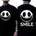 Camiseta Edición Limitada Halloween Con Cara Sonriente Oscura SMILE, Impresión Letras Grandes, Ropa De Pareja, Camiseta_viptrois.com