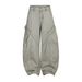 High Street Punk Multi-Pocket Cargo Jeans Men's Casual Deconstructed Split Design Personality Silhouette Scimitar Pants_viptrois.com